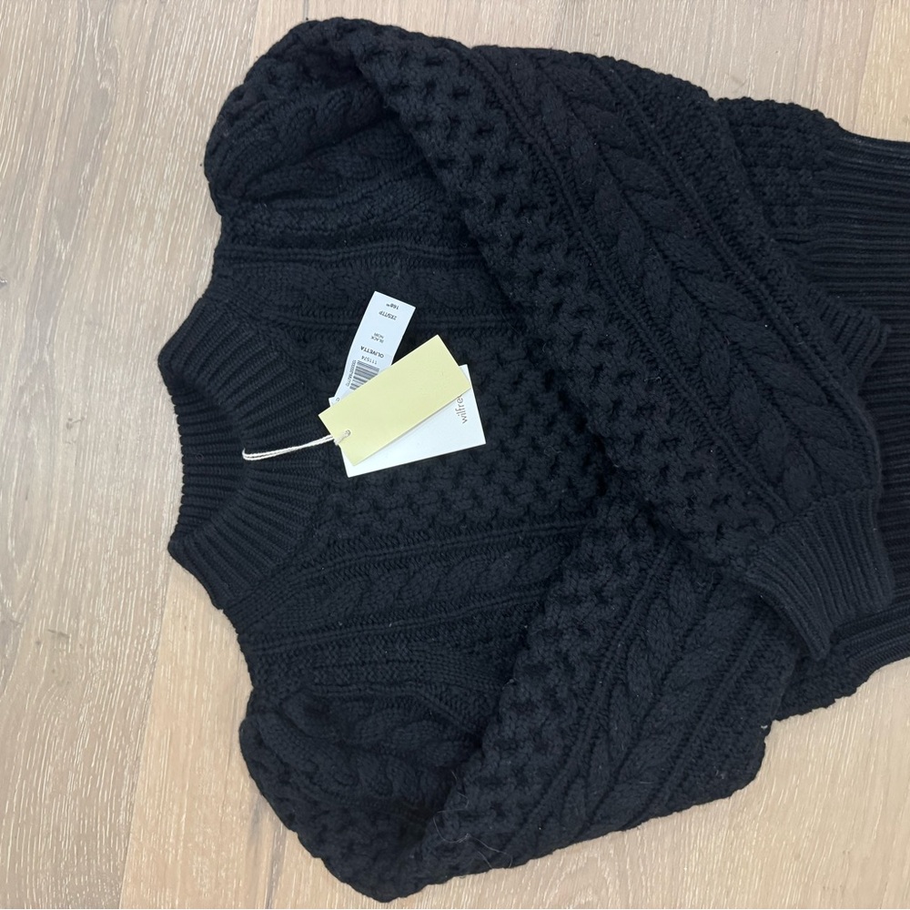 Wilfred (Aritzia) Black Cable Knit Sweater